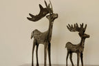 Pair of Swedish Pewter/Metal Reindeer Sculpture