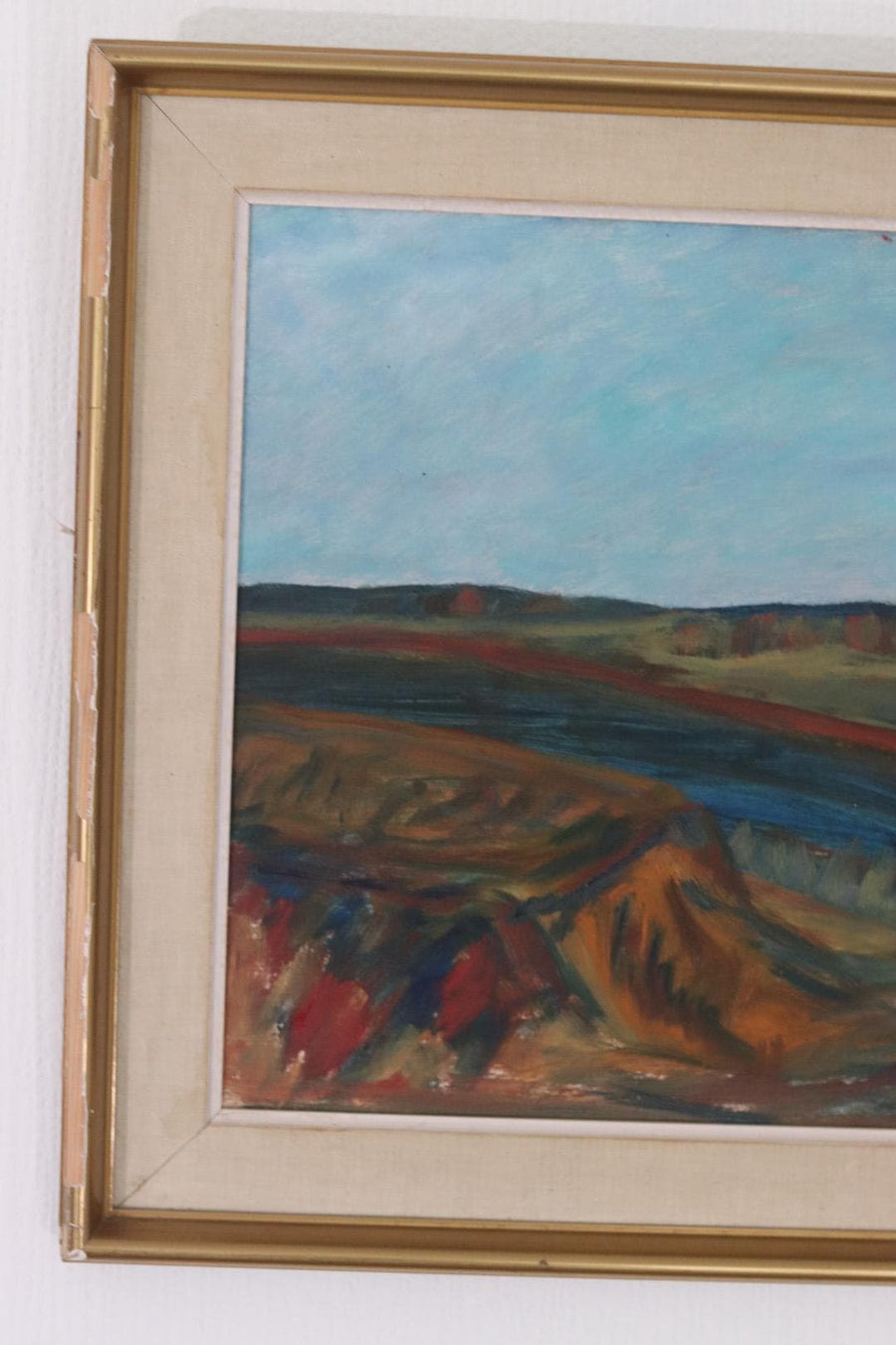 Original Mid Century Swedish Oil on Panel – “Bold Landscape”