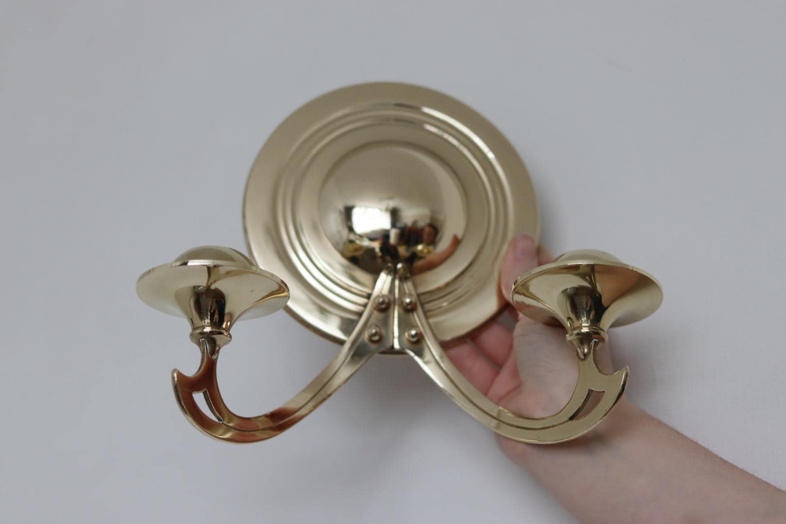 Pair Of Mid Century Swedish Brass Sconces