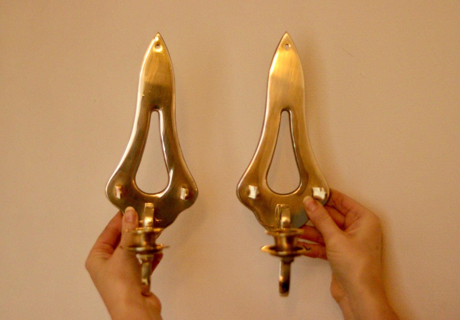 A Pair of Vintage Brass Sconces