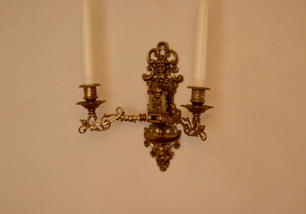 SINGLE Mid Century Swedish Brass Sconce