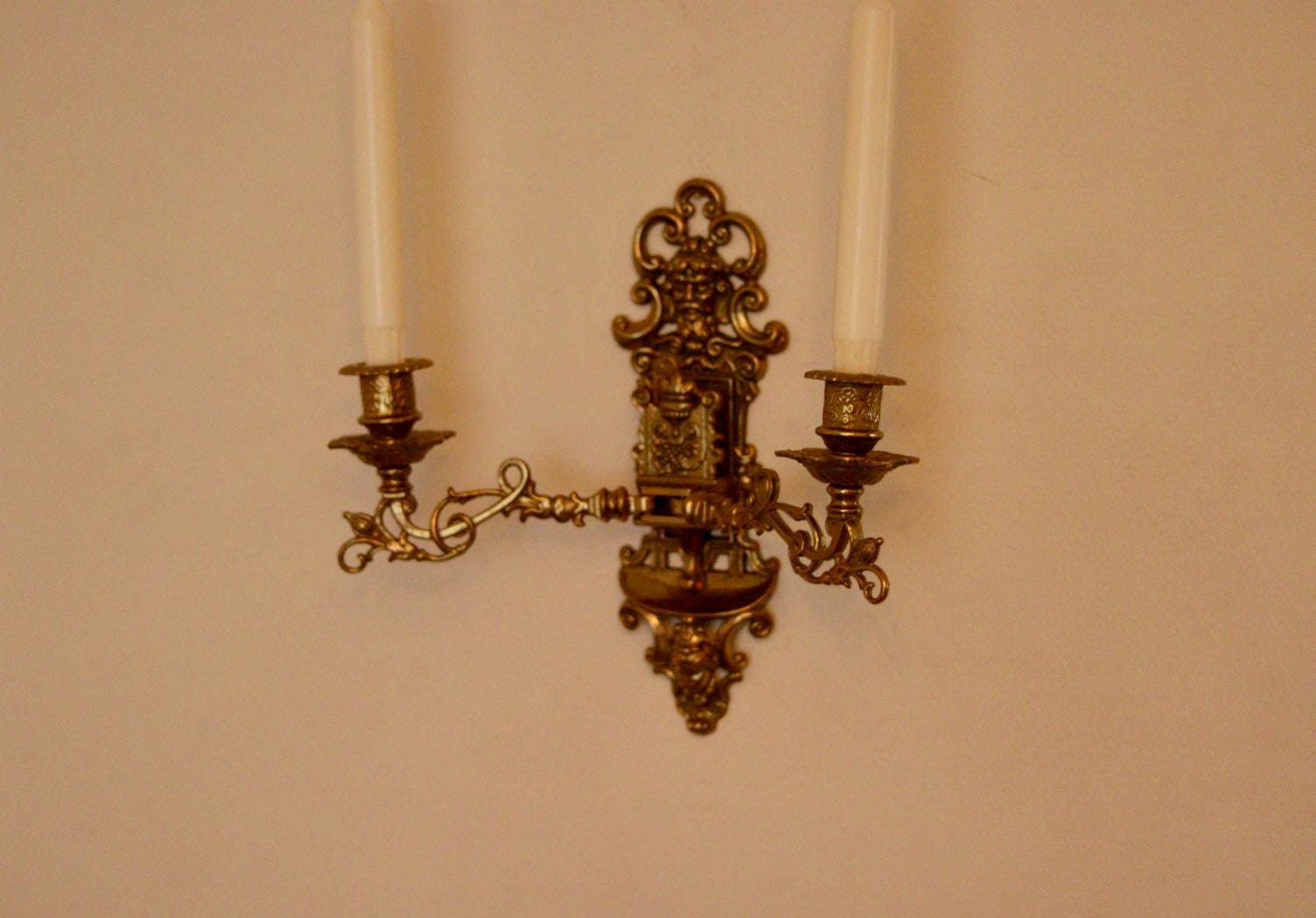 SINGLE Mid Century Swedish Brass Sconce