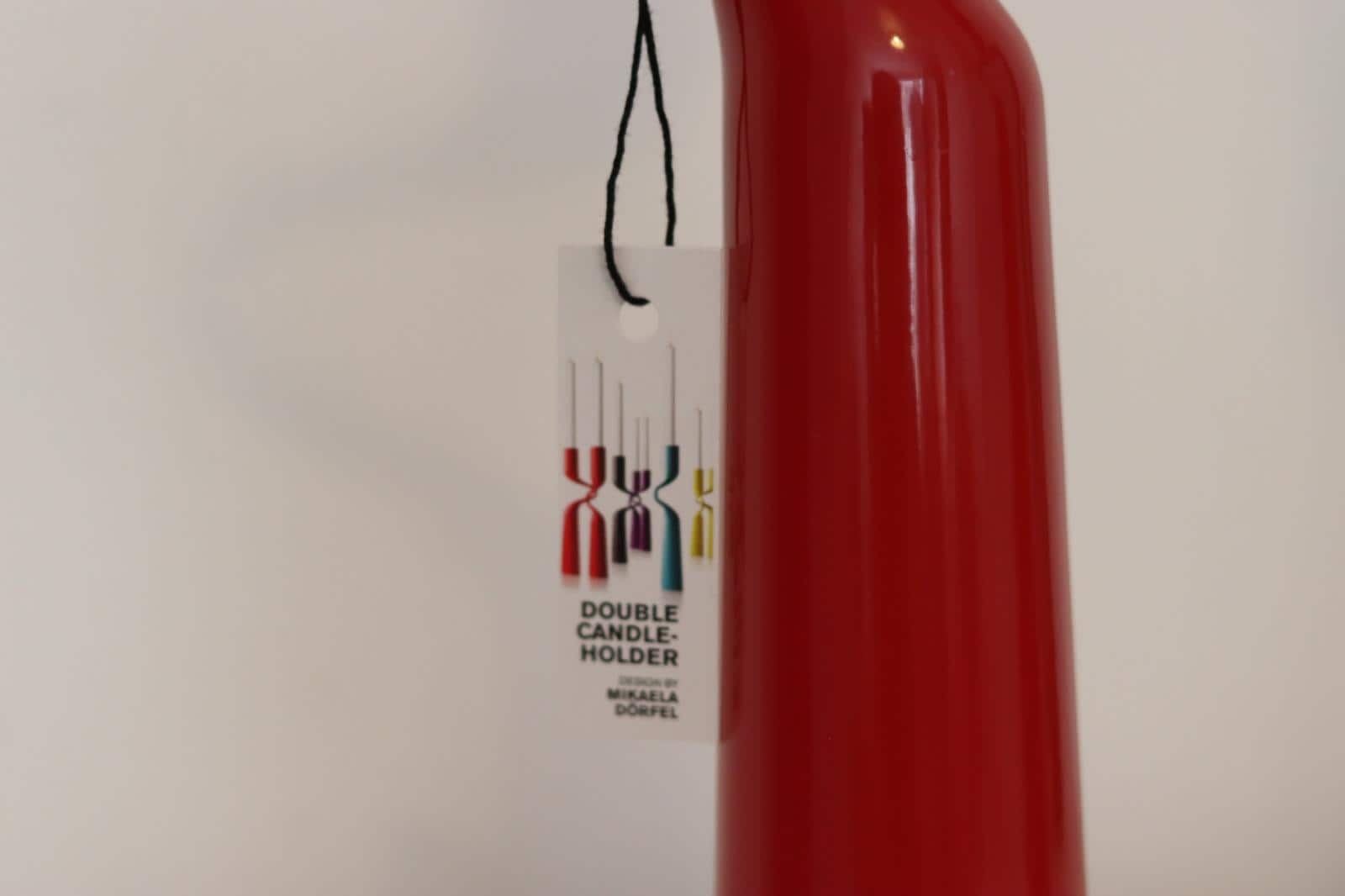 Pair of Vintage Red Metal Candleholders by Mikaela Dorfman for Menu Denmark