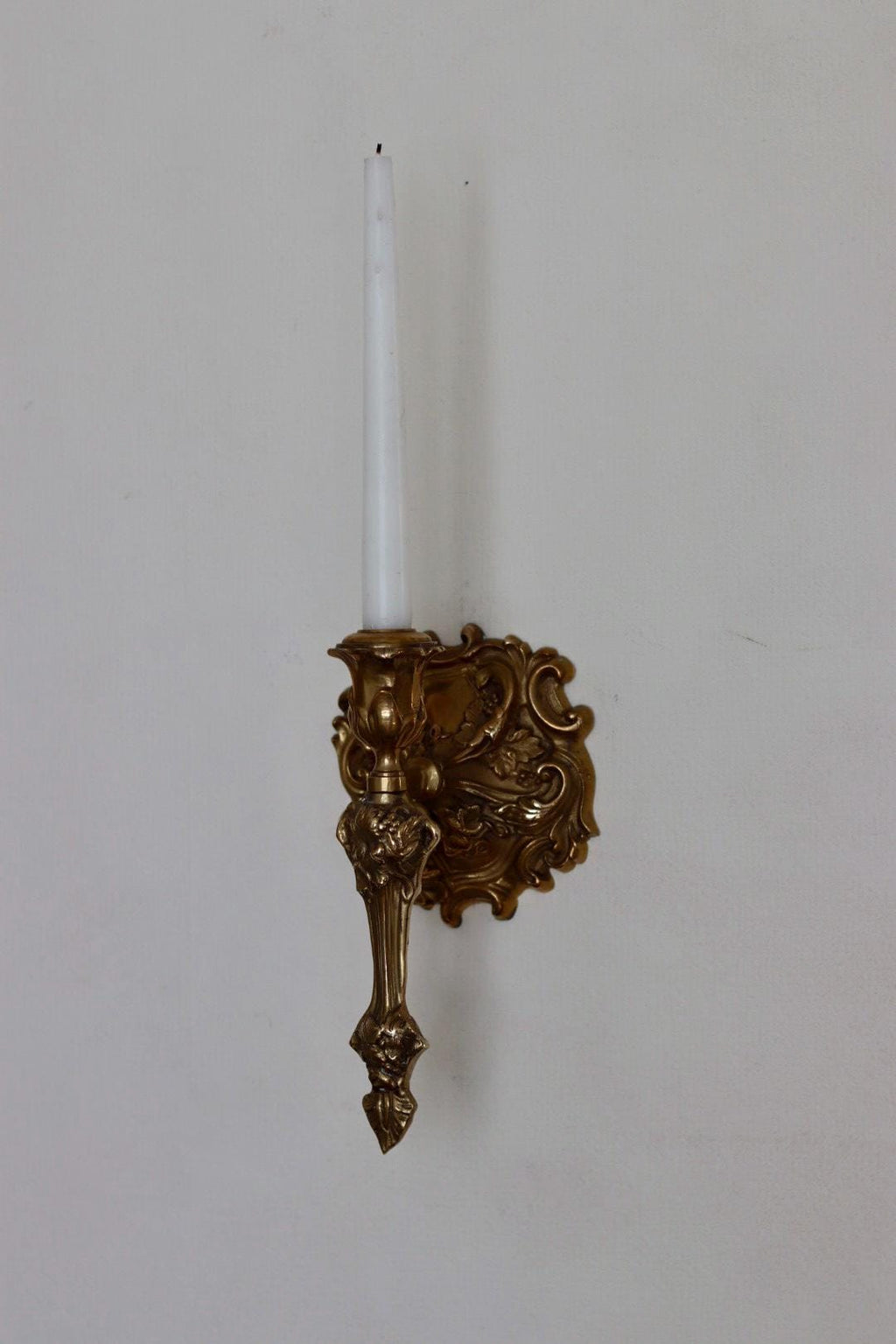 Single Mid Century Swedish Brass Sconce