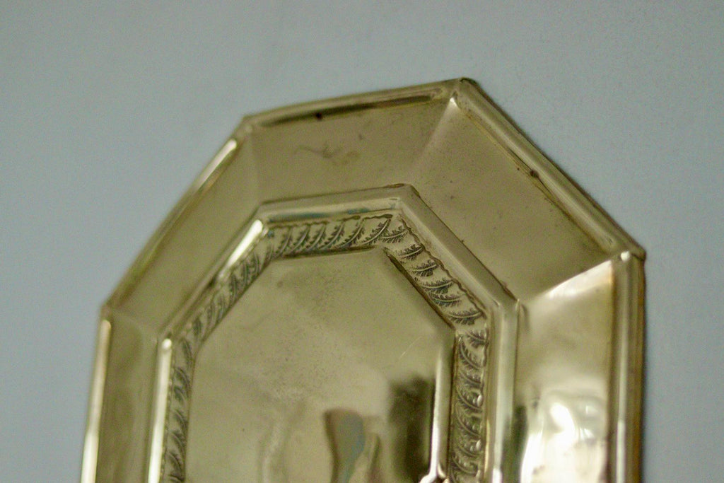 Pair of  Swedish Brass Octagonal Sconce with double arm Design