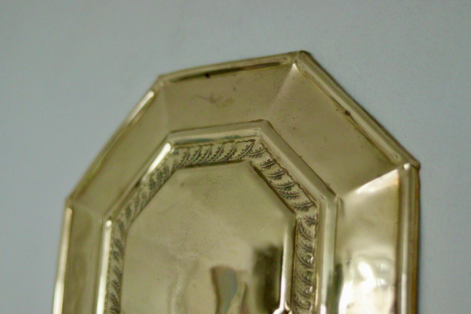 Pair of  Swedish Brass Octagonal Sconce with double arm Design
