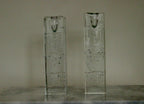 Pair Of Solid Glass Candlesticks "Arkipelago" From ittala Finland