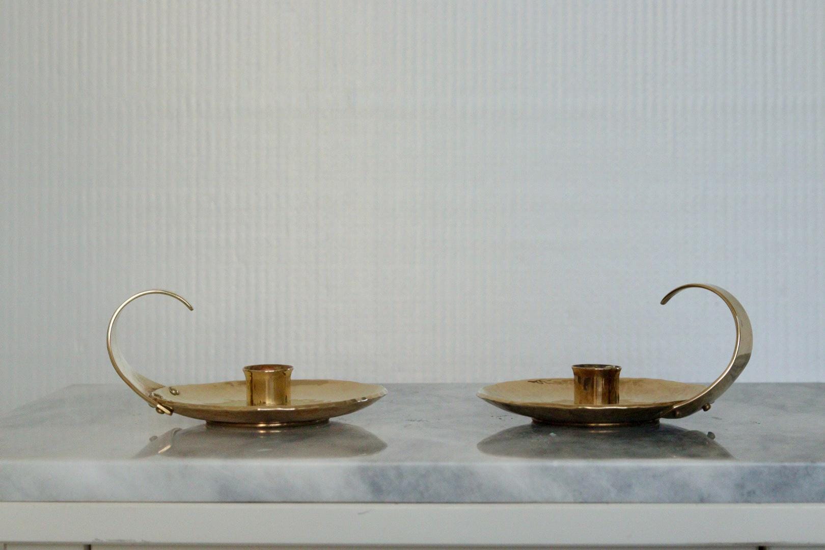 Pair of Swedish Mid-Century Candlestick Holder by Skutuna