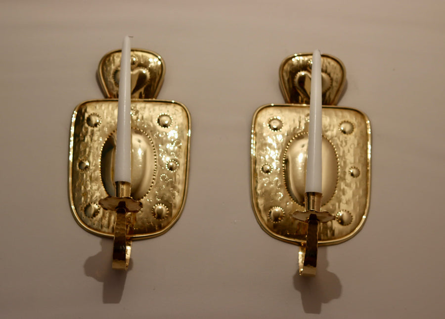Pair of Mid-Century Swedish Brass Sconce