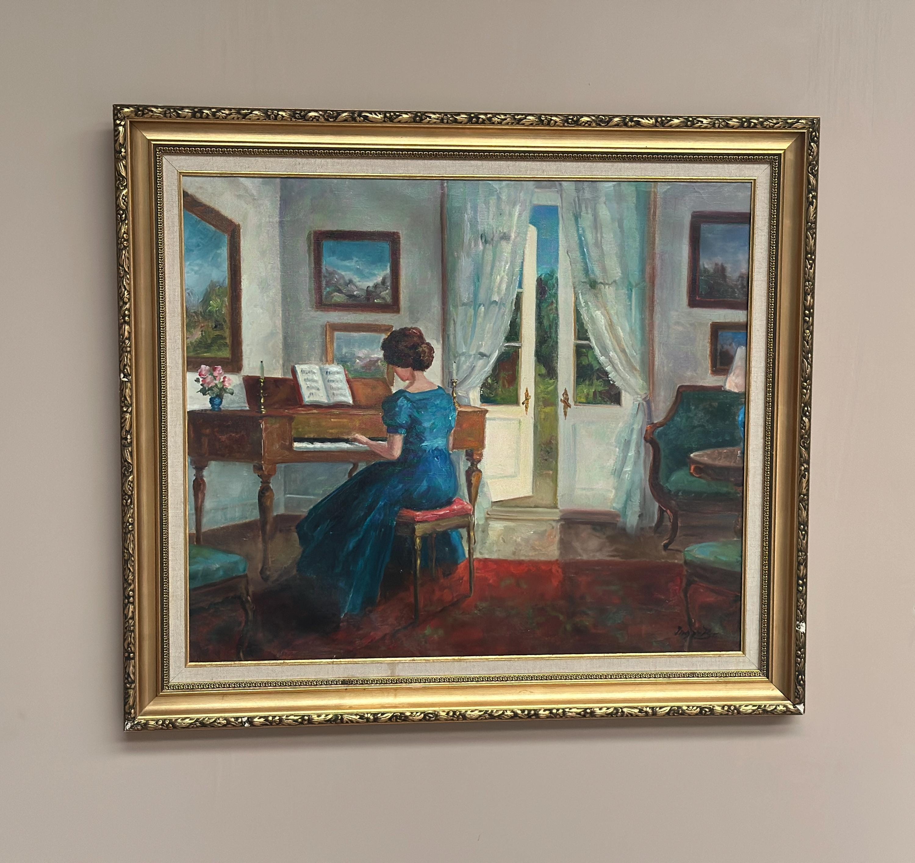 “Woman at Piano” by Inger Bo