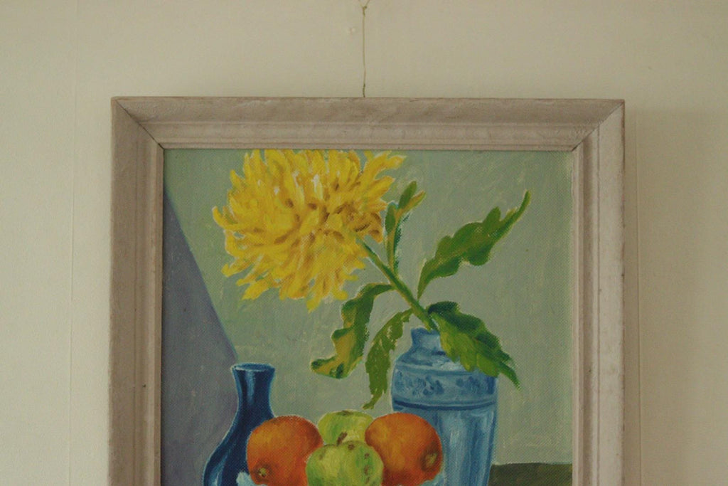 “Still Life: Fruit and Yellow Flower” (Attributed to Schultzer)