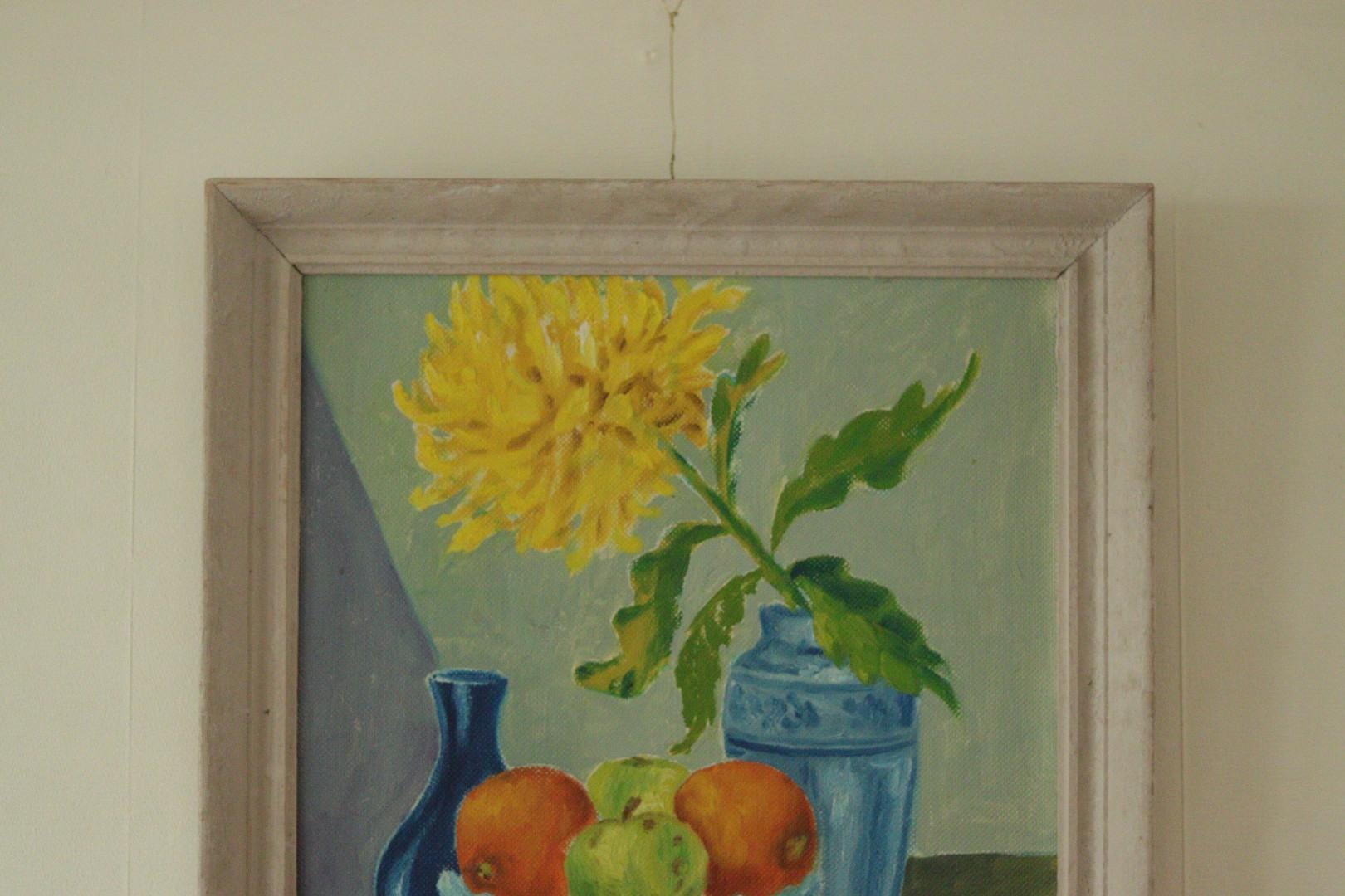 “Still Life: Fruit and Yellow Flower” (Attributed to Schultzer)