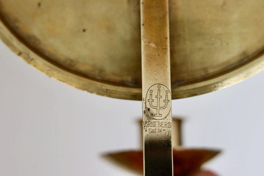 Pair Of Mid Century Swedish Brass Sconces by Ahrneberg Sweden