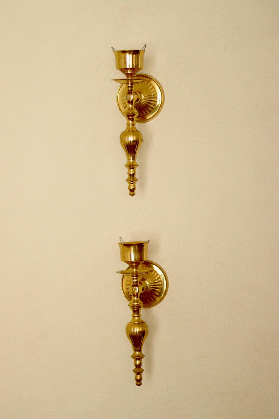 A Pair Of Vintage Brass Sconce
