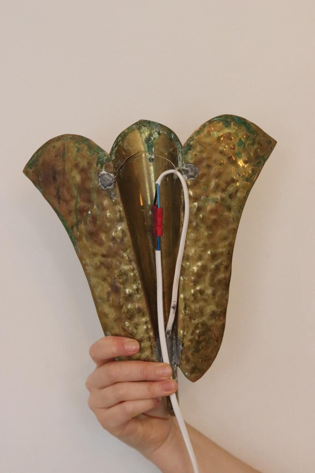 Pair of Swedish Mid-century Brass Electric Sconces