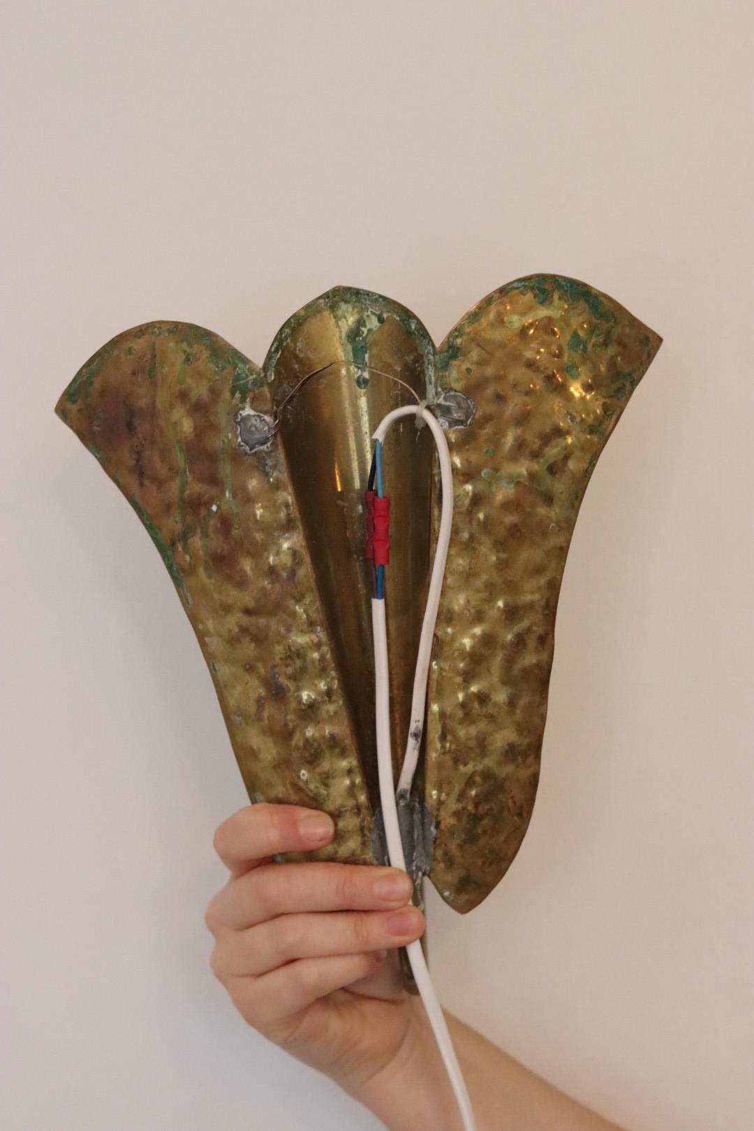 Pair of Swedish Mid-century Brass Electric Sconces