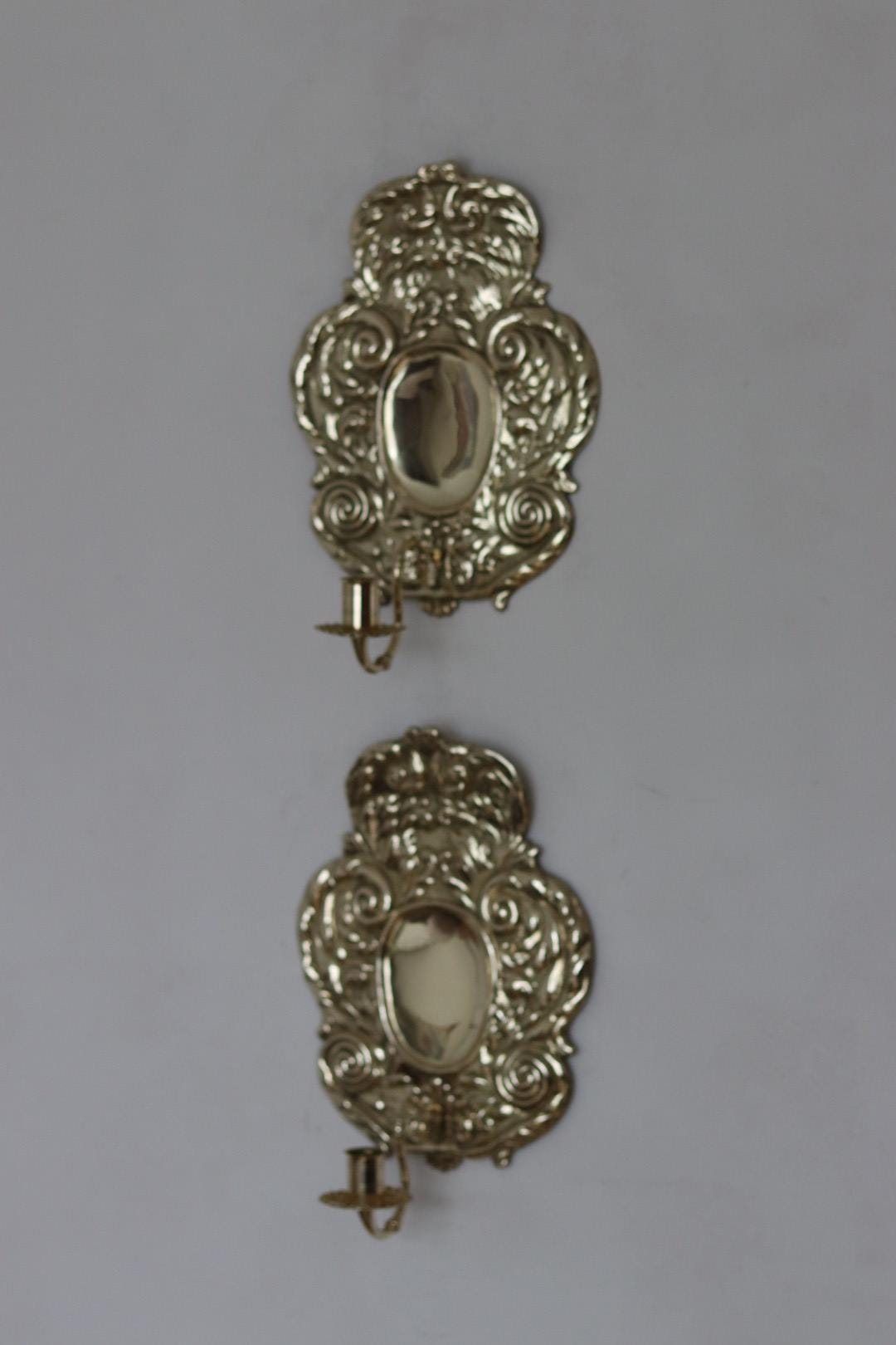 Pair Of Mid Century Swedish Brass Sconces