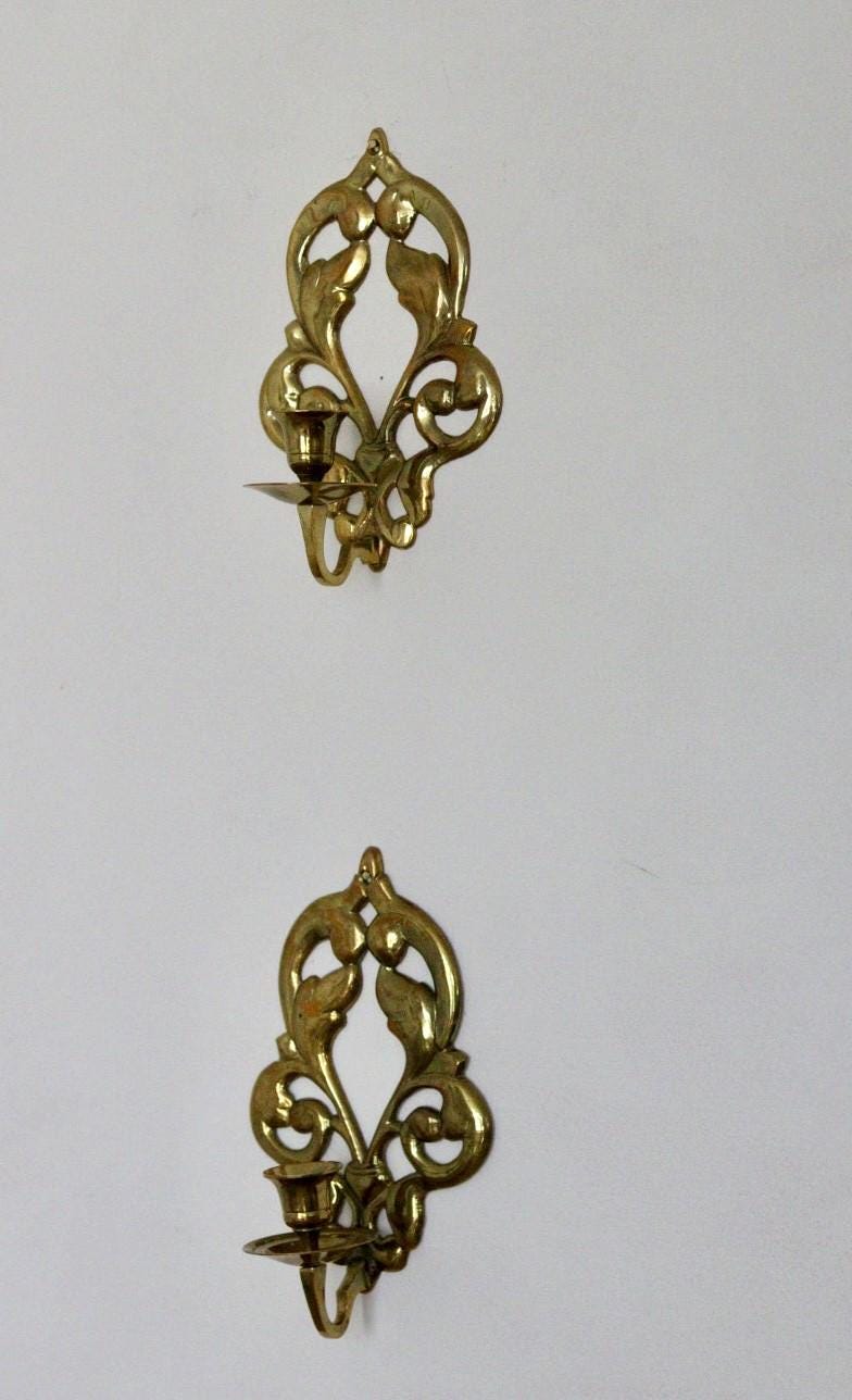 Pair Of Mid Century Swedish Brass Sconces