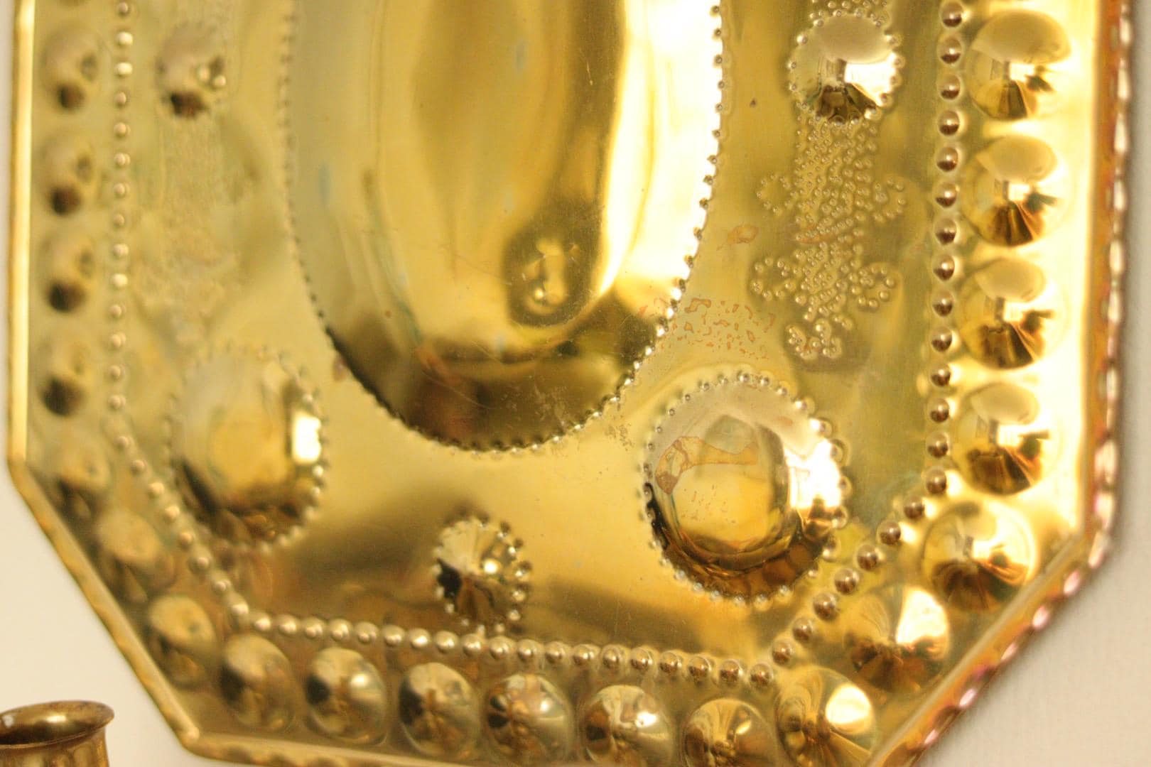 SINGLE Mid Century Swedish Brass Sconce for two candles