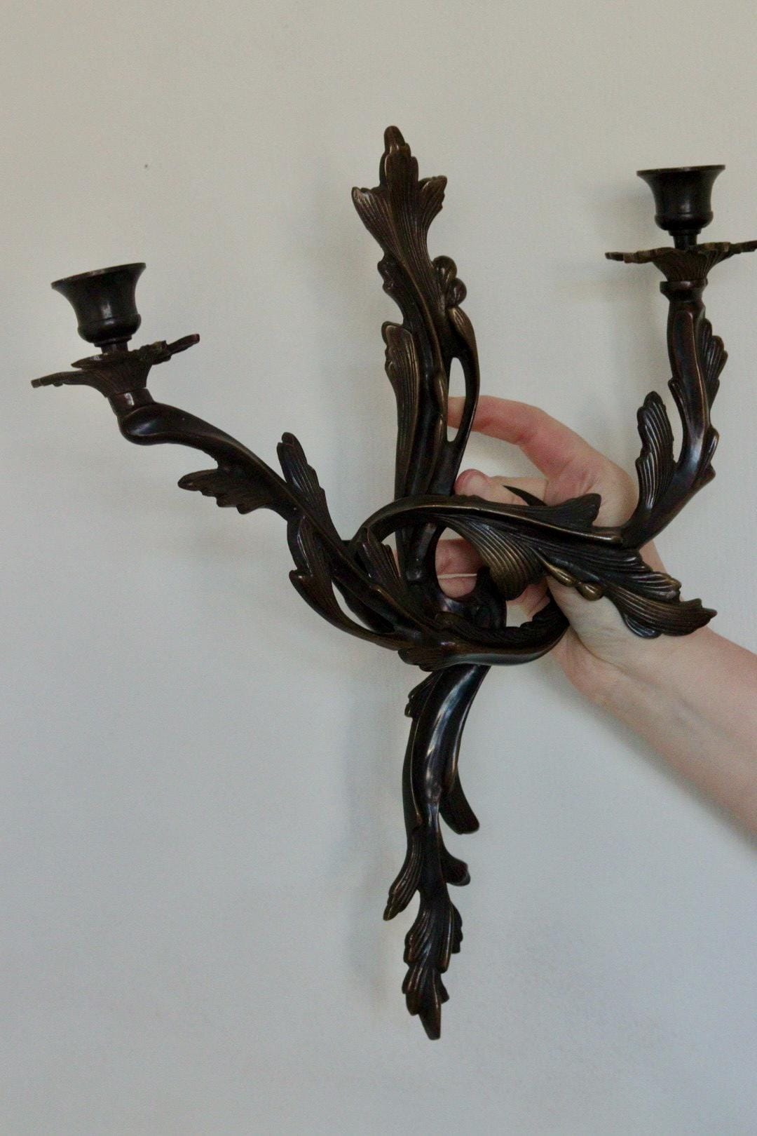 Pair of Vintage Brutalist Metal Sconces