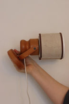 Pair of Vintage Wall Lamps by Elidus – Pine Wood Raster Bedside Lamps, 1970s