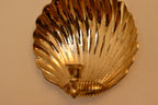 Pair of Mid-Century Brass Scallop Shell Sconces
