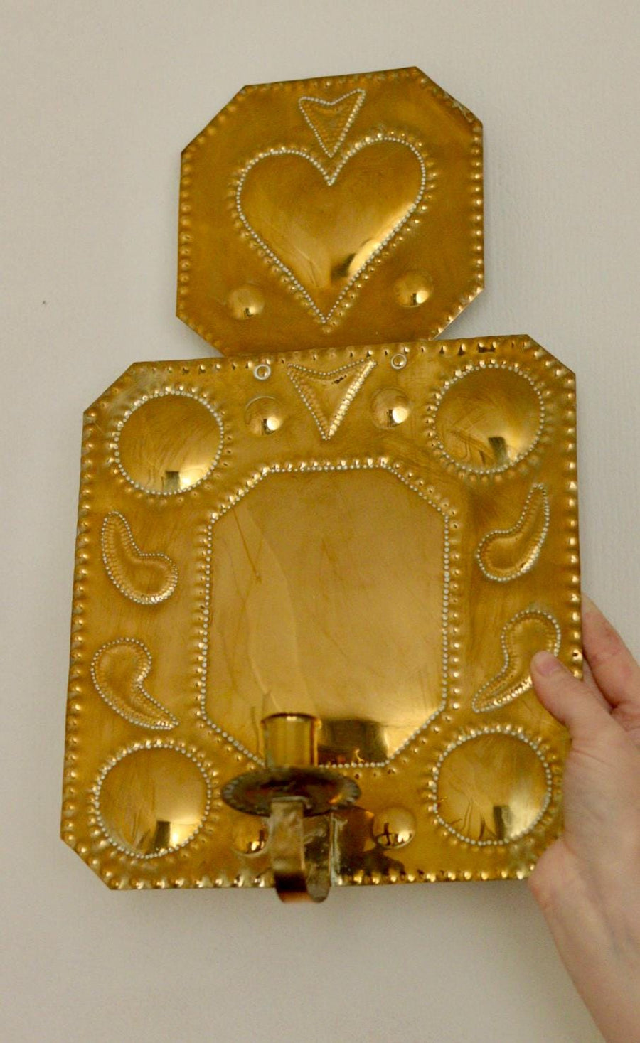 Pair Of Large Mid Century Swedish Brass Sconces