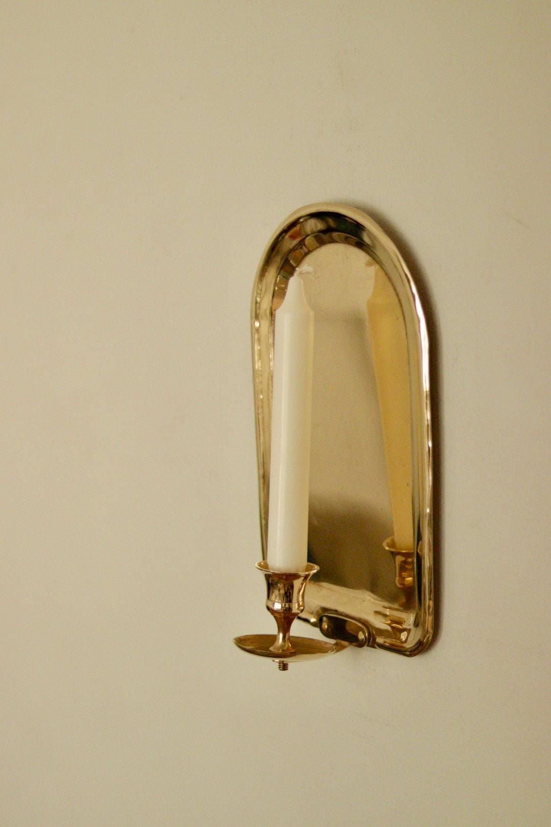 SINGLE Mid Century Swedish Brass Sconce