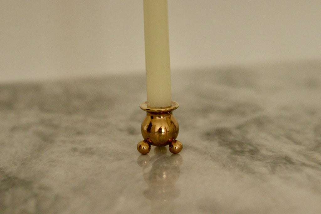 Pair of Mid-Century Swedish Brass Candle Holders