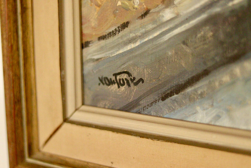 Original Swedish Oil On Canvas  “Still Life with Pot Plant”