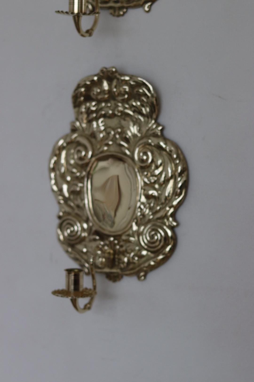 Pair Of Mid Century Swedish Brass Sconces