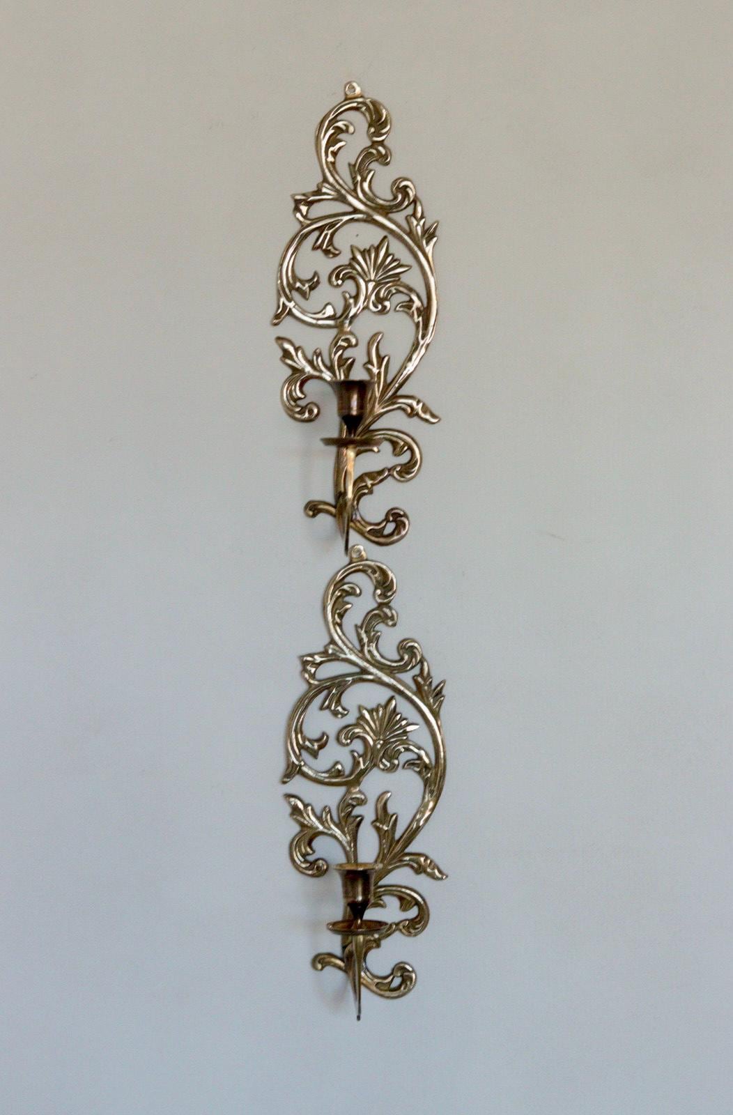 Pair of Mid-Century Brass Swedish Sconces