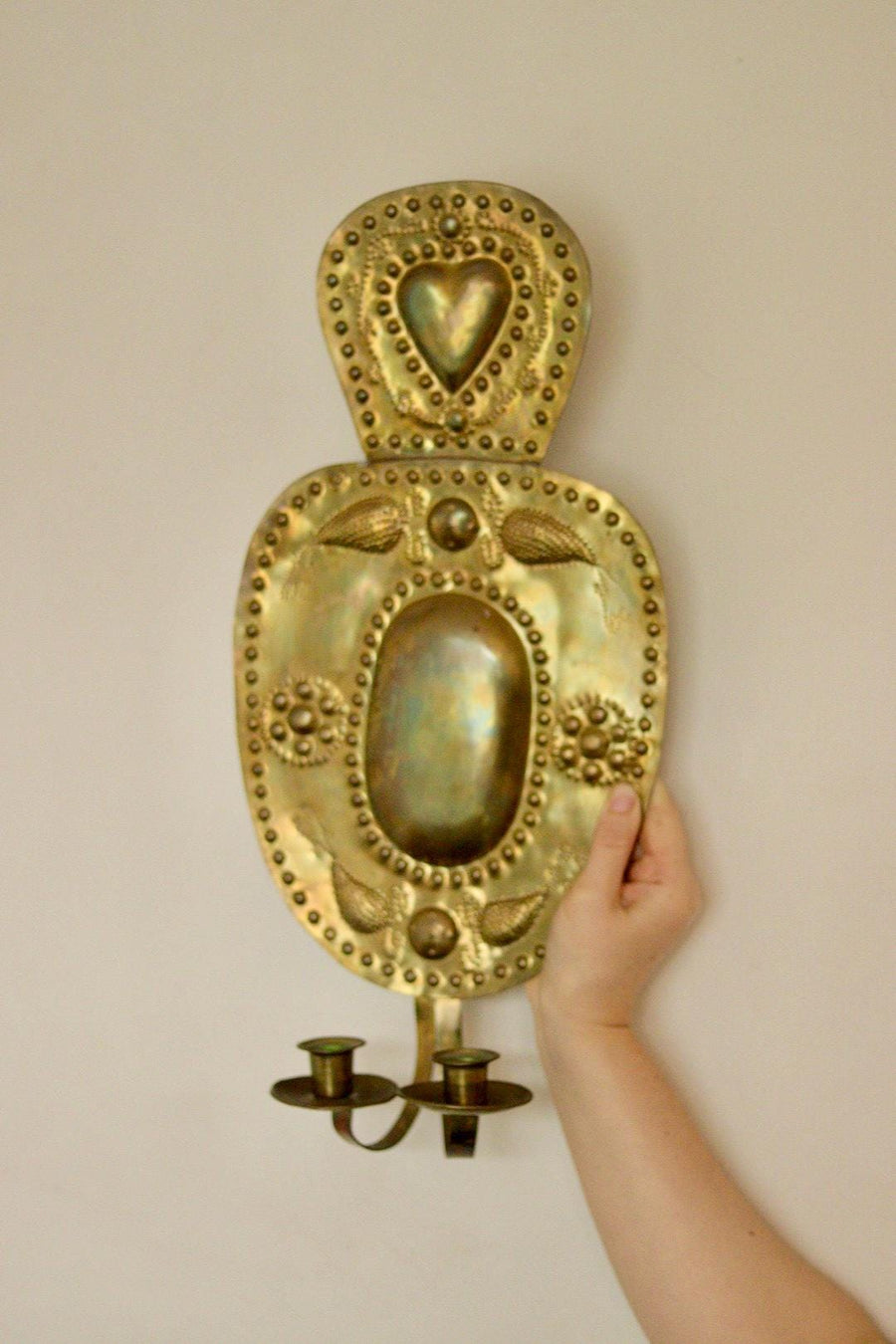 Pair Of Large Mid Century Swedish Brass Sconces