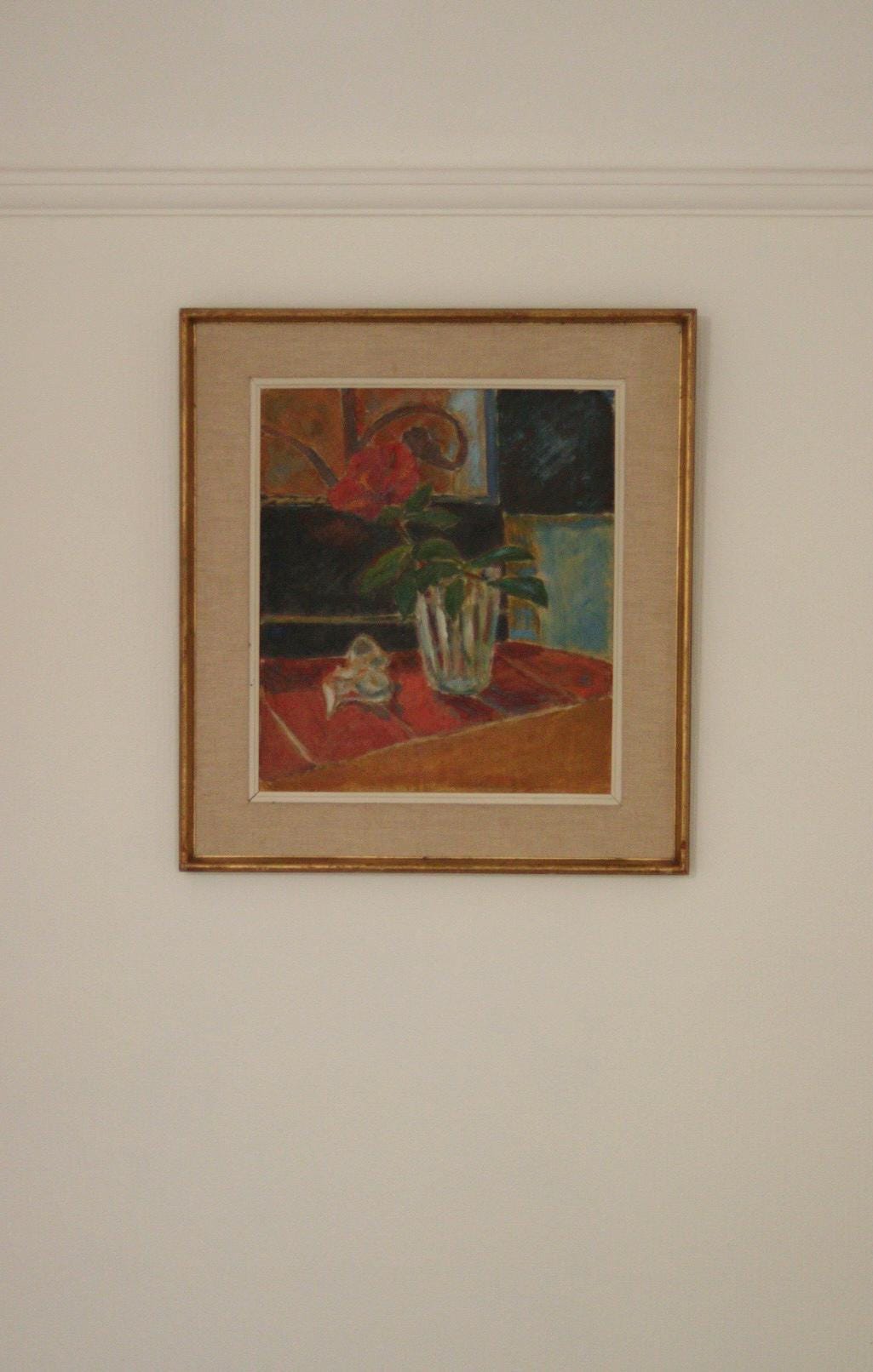 Mid-Century Swedish Oil on Masonite "Still Life"– Dated 1953