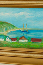 Original Vintage Landscape Painting on Panel – Hans Hansen