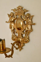 Pair Of Large Mid Century Swedish Brass Sconces