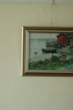 Vintage Oil on Canvas – “Sjöbodar