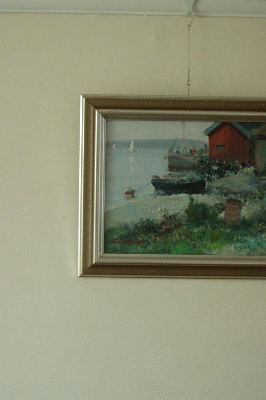 Vintage Oil on Canvas – “Sjöbodar