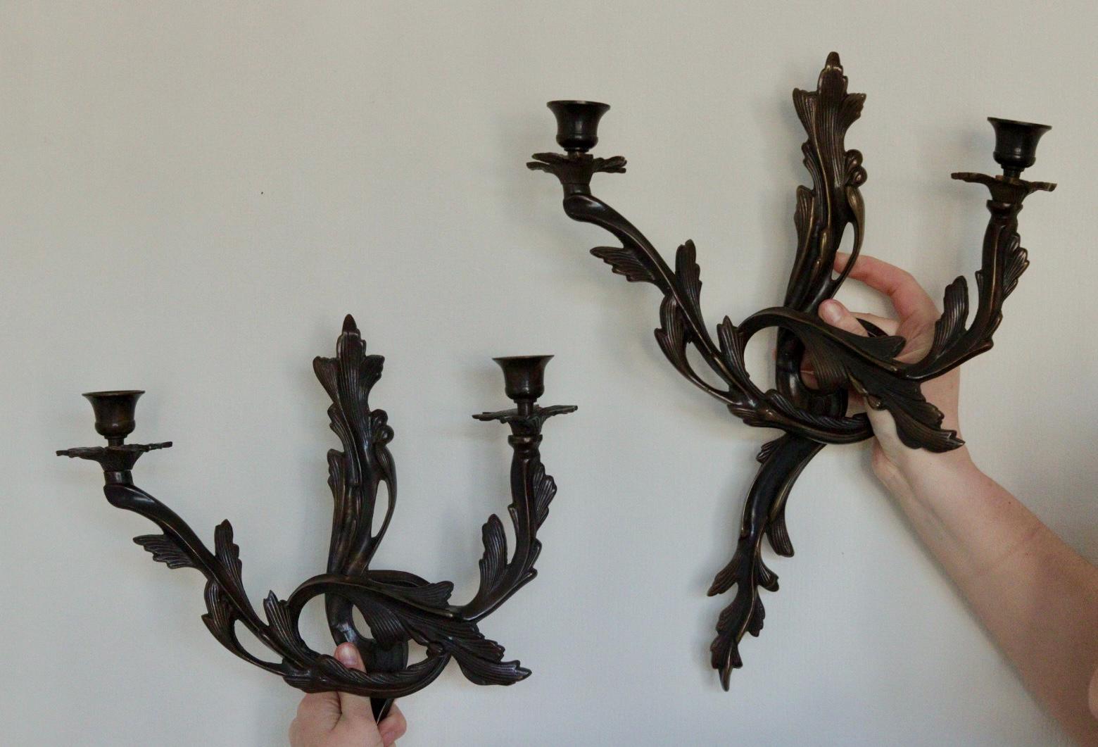 Pair of Vintage Brutalist Metal Sconces