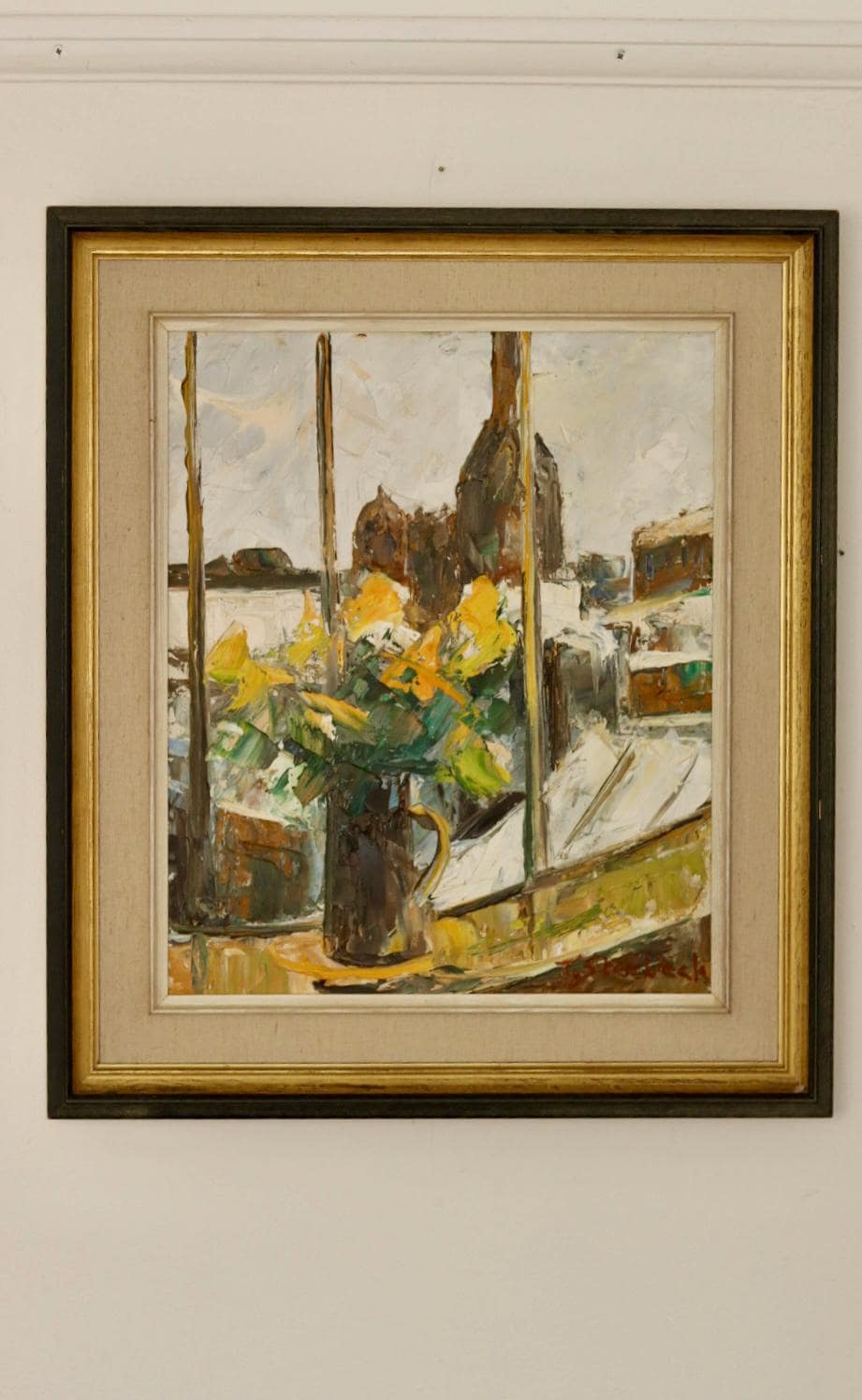 "Yellow Flowers by a Window"  by T. Stenbäck