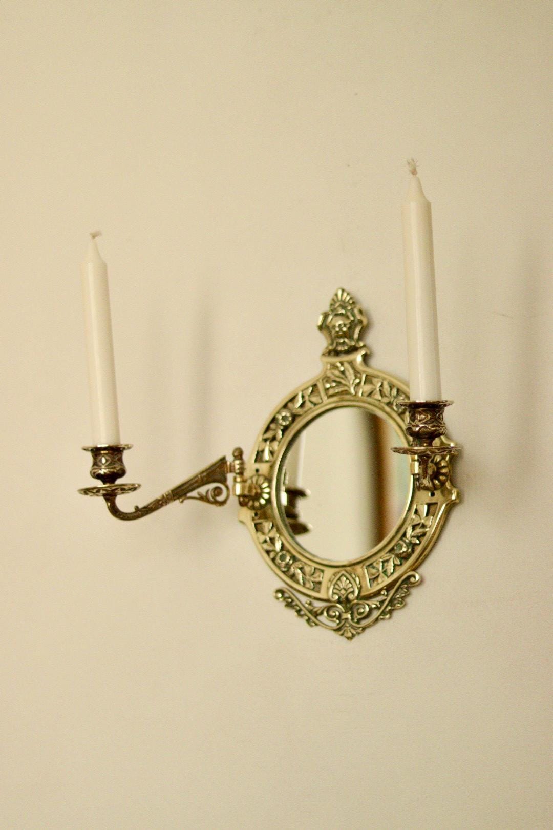 SINGLE Vintage Swedish Brass Sconce
