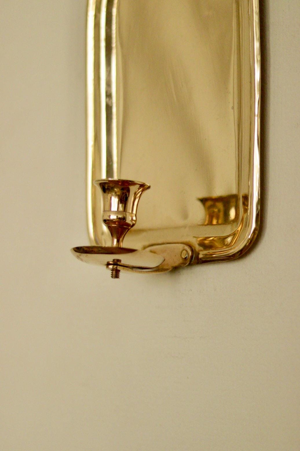SINGLE Mid Century Swedish Brass Sconce