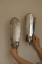 Pair of Mid Century Swedish Pewter Sconces by Svenskt Tenn
