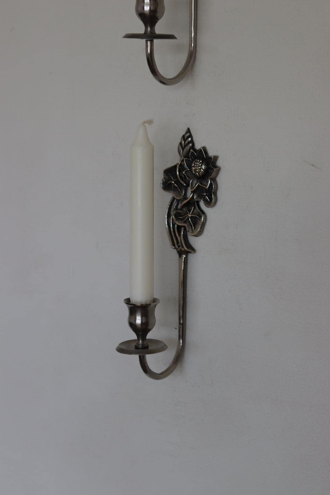 Pair of Mid‑Century Swedish pewter sconces