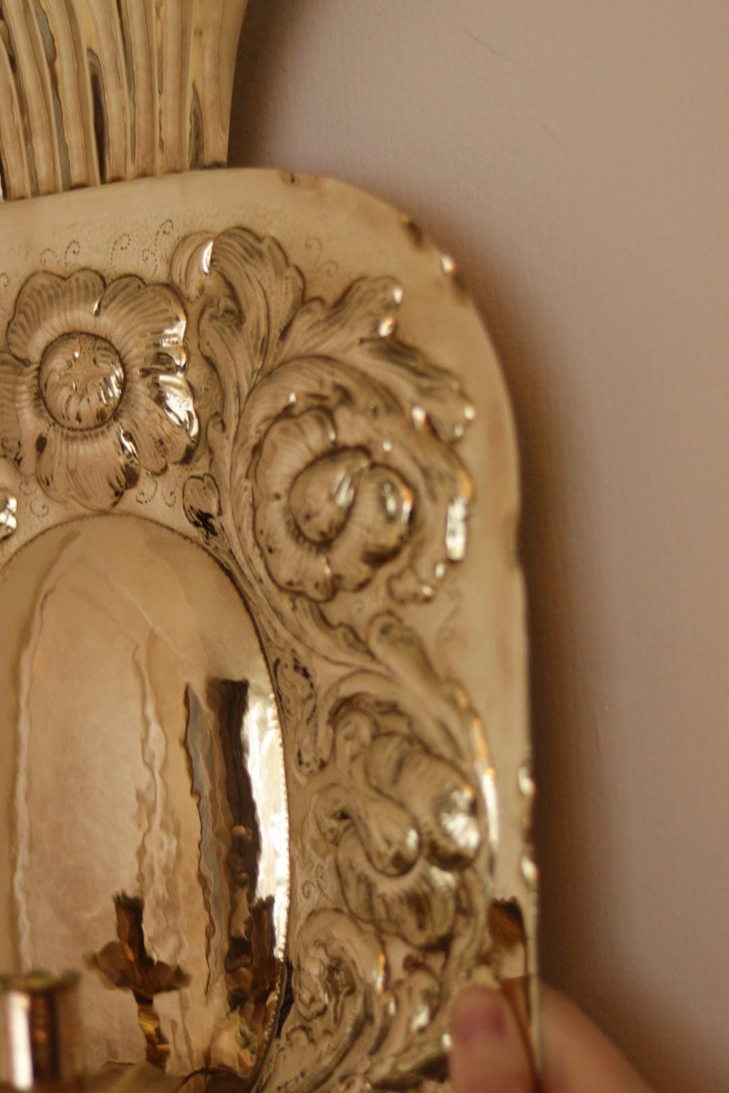 Large Mid-Century Swedish Brass Sconces