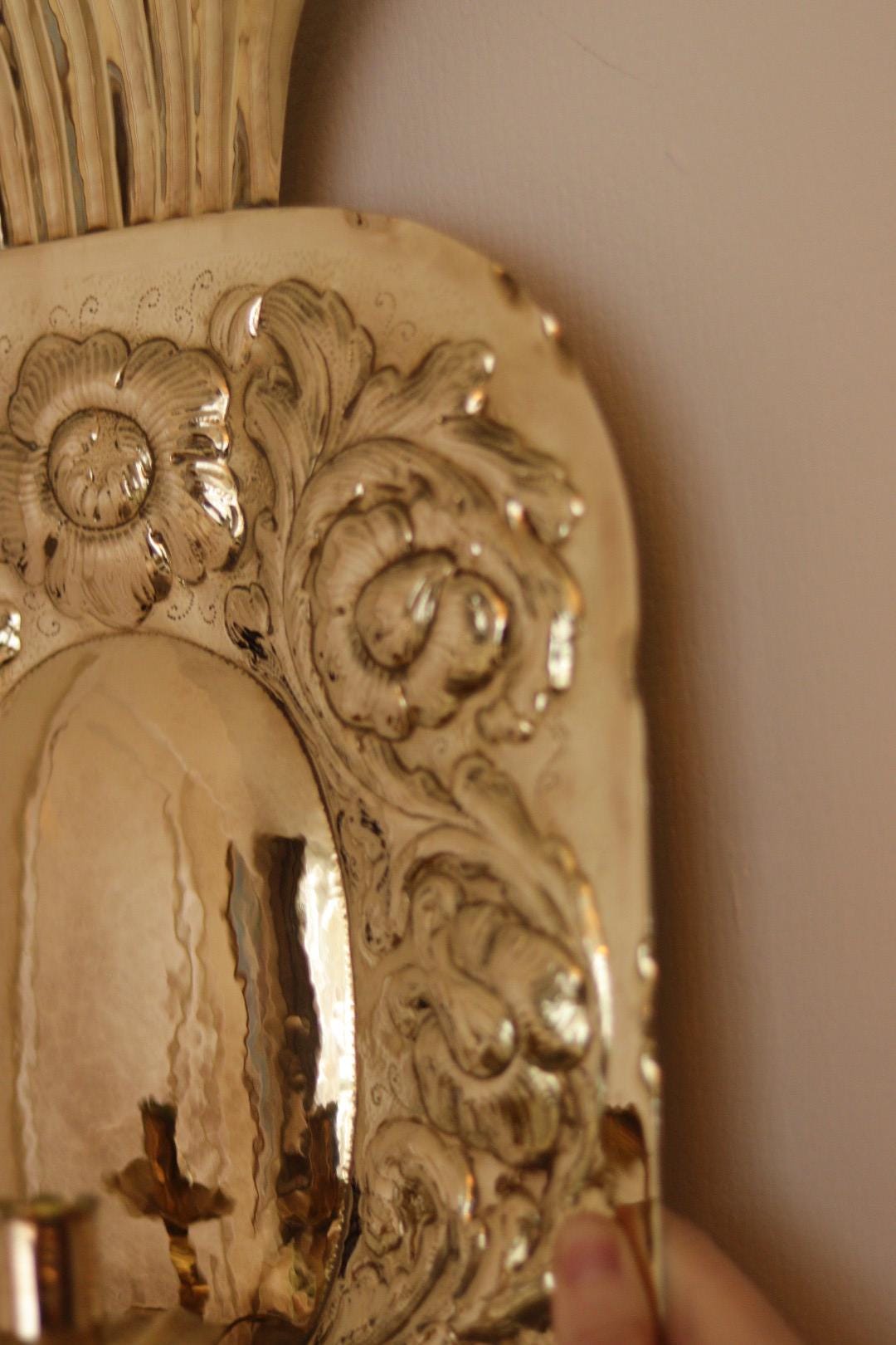 Large Mid-Century Swedish Brass Sconces