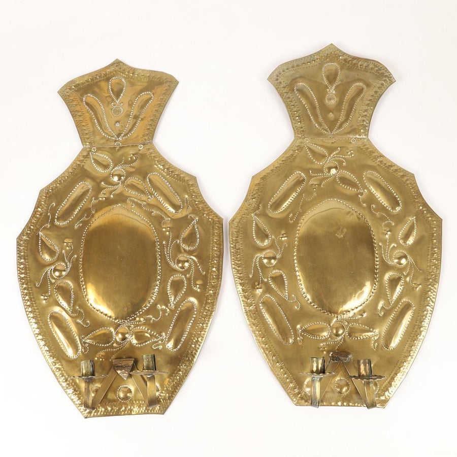 Baroque Style X-Large Mid-Century Brass Swedish Sconces