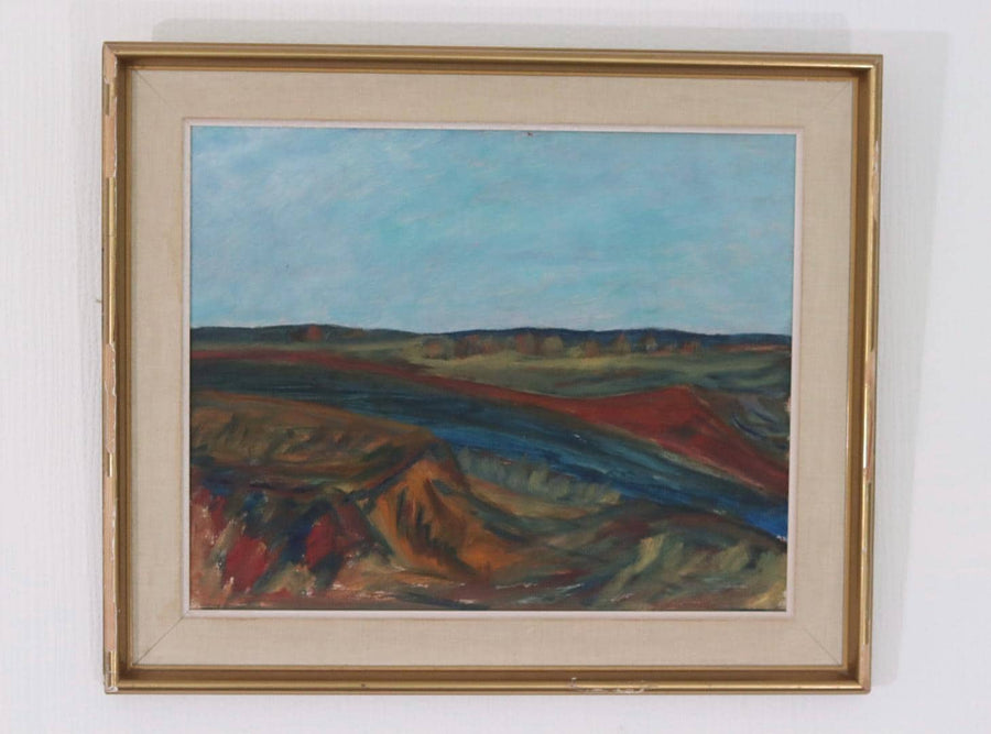 Original Mid Century Swedish Oil on Panel – “Bold Landscape”
