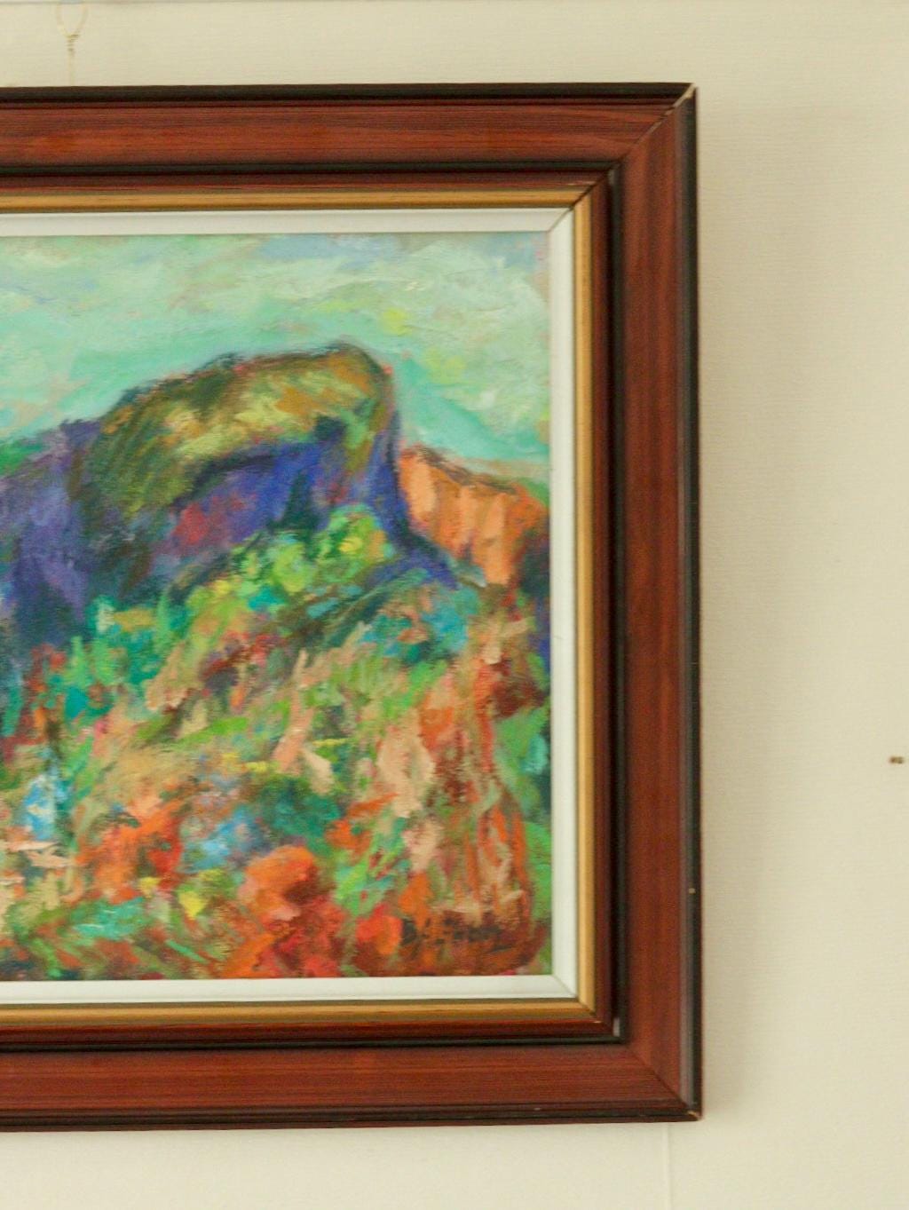 Original European Vintage Oil on Canvas – “Vivid Landscape”