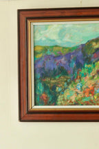 Original European Vintage Oil on Canvas – “Vivid Landscape”